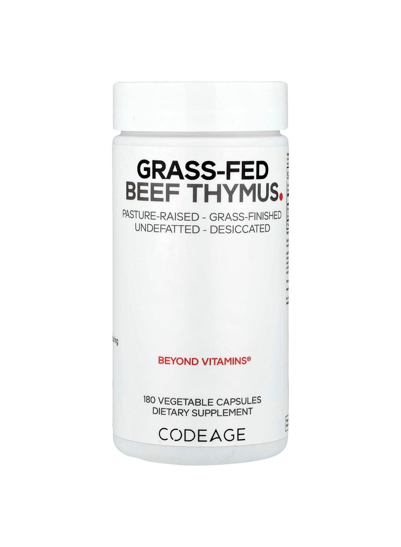 Codeage Grass Fed Beef Thymus, 180 Capsules