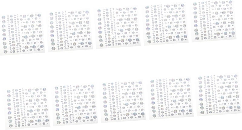 Beavorty 10 أوراق أحجار الراين اللاصقة للوجه أحجار الراين للعيون لمكياج أداء المسرح حفلة ارتداء الحرف اليدوية DIY لامع عصا ملصقات العيون لمظه�� جذاب - Image 1
