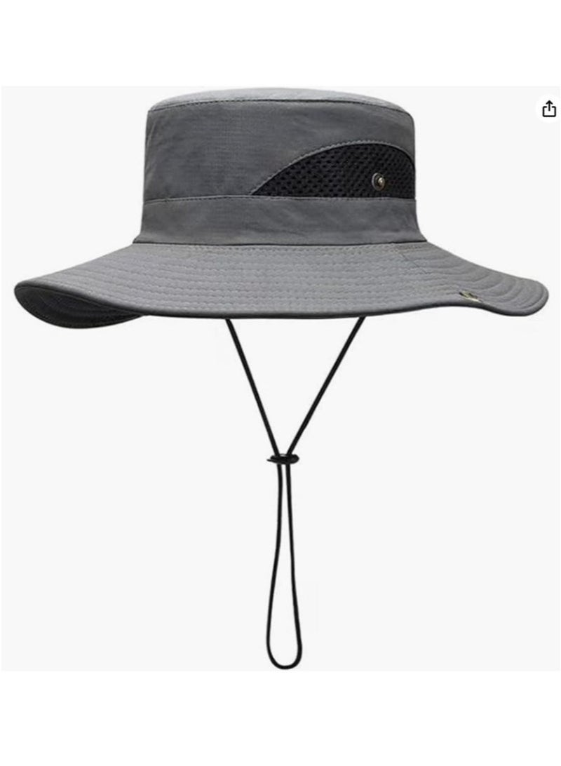 gogolove Men Women Sun Hat Cowboy Hat with Straw Wide Brim Bucket Breathable Boonie Hats for Fishing, Hiking, Garden, Beach - Image 2