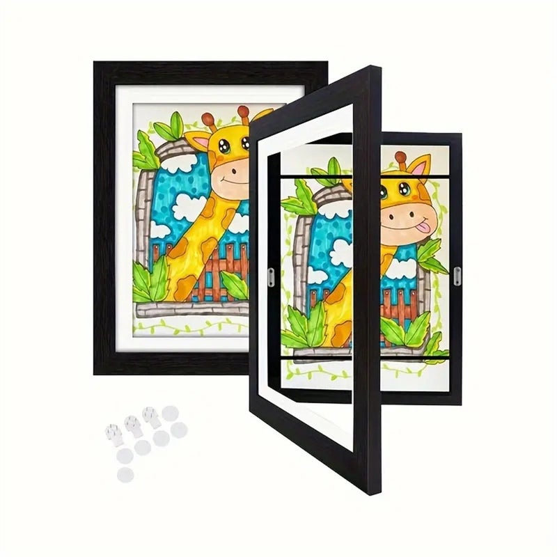 Kids Art Frames Children'S Flip Frame New Storage Frame A4 Flip Wooden Po Frame - Image 2