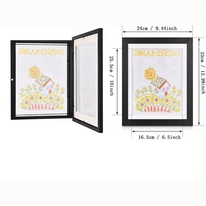 Kids Art Frames Children'S Flip Frame New Storage Frame A4 Flip Wooden Po Frame - Image 5