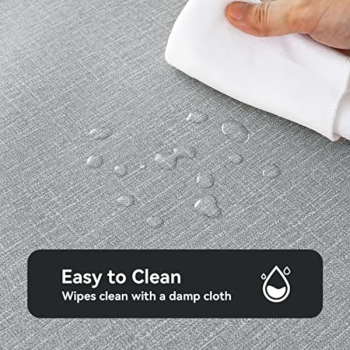 Romanstile 100% Waterproof PVC Tablecloth Rectangle, Outdoor Oil Spill Proof Stain Resistant Vinyl Table Cloth, Wipe Clean Plastic Table Covers for Kitchen/Dining/Parties - 54 x 78 Inch, Light Grey - Image 2