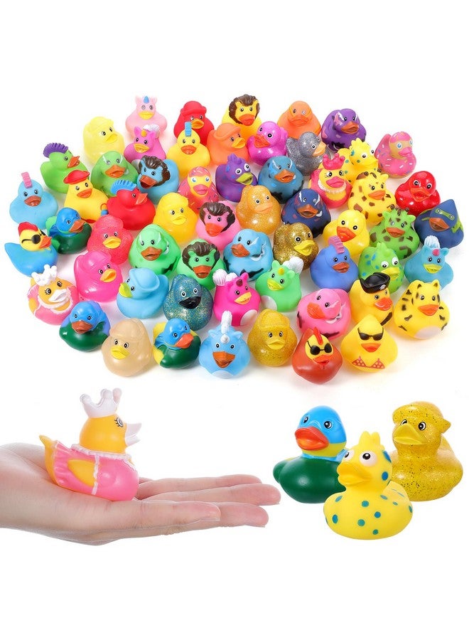Prudiut 30 Pcs Rubber Ducks Assorted Plastic Rubber Ducks for Cruise Ducks Ducking Bath Toys Ducks Party Favors Beach Pool Activity Cruise Ships Hiding for Kids Teens - Image 1
