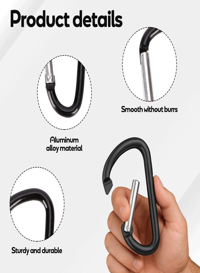 MOSIOBERDAVIAN 250Pcs 2“ Carabiner Bulk Clip Aluminum Alloy Small Carabiners Keychain D Shape Spring Snap Hook Keys Hanging Camping Hiking Traveling Fishing Outdoor Activities Gear - Image 3