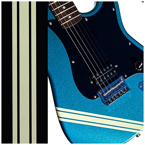 Inlaystickers ملصق خطوط السباق / خطوط المنافسة للجيتارات والباس - أبيض أولمبي، CR-207-WT - Image 1
