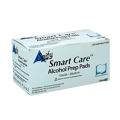 SMARTCARE Smart Care Two Ply Folded Antiseptic Sterile Swabs - Medium Size (100 Individual Pads) for Premium Wound and Skin Care - Image 1