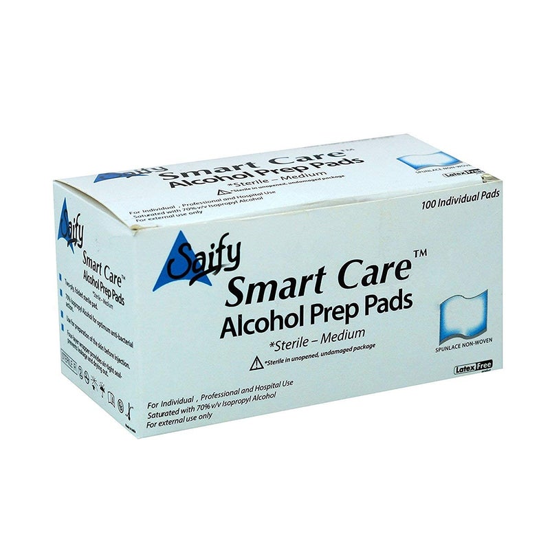 SMARTCARE Smart Care Two Ply Folded Antiseptic Sterile Swabs - Medium Size (100 Individual Pads) for Premium Wound and Skin Care - Image 5