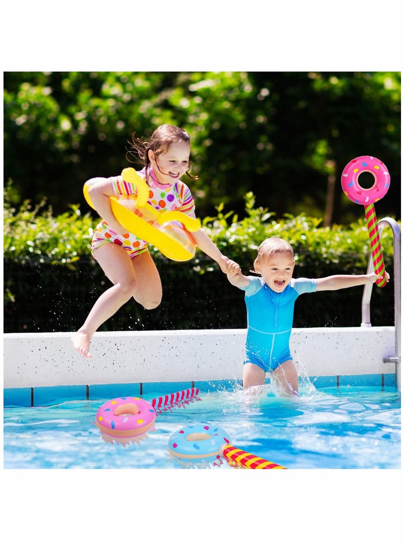 SYOSI زينة حفلات عيد الميلاد من كاندي لاند، 33 إنش، كعكة هوائية على شكل دونات، حلوى كبيرة هوائية، بالونات حلوى تطفو، بالون على شكل دونات، عصا الحلوى، زينة عيد الميلاد بتيم الحلوى للأطفال (6 قطع) - Image 4