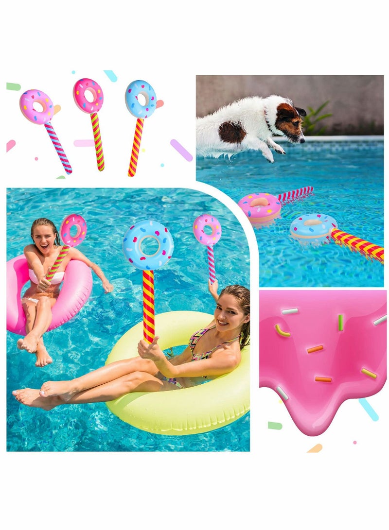SYOSI زينة حفلات عيد الميلاد من كاندي لاند، 33 إنش، كعكة هوائية على شكل دونات، حلوى كبيرة هوائية، بالونات حلوى تطفو، بالون على شكل دونات، عصا الحلوى، زينة عيد الميلاد بتيم الحلوى للأطفال (6 قطع) - Image 3