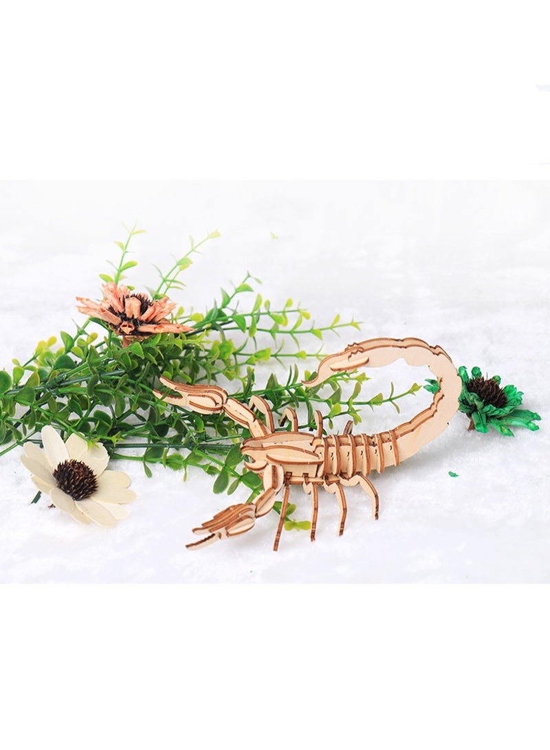 15CM 3D Wooden Insect Jigsaw Puzzle Scorpion Animal Skeleton Assembly Model Jigsaw Puzzle DIY Crafts Gift For Kids And Adults Teens Boys Girls - Image 2