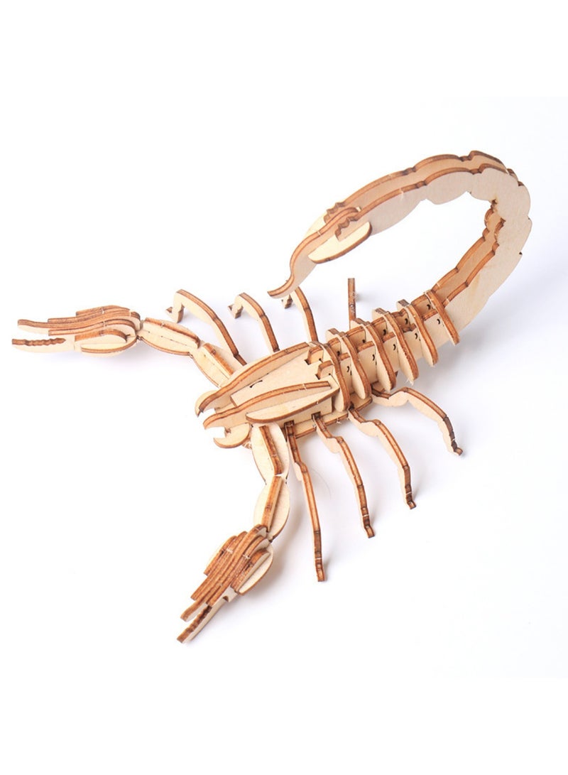15CM 3D Wooden Insect Jigsaw Puzzle Scorpion Animal Skeleton Assembly Model Jigsaw Puzzle DIY Crafts Gift For Kids And Adults Teens Boys Girls - Image 1
