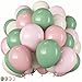 Paeyeq Sage Green Pink Balloons 60 Pcs 12 Inch Retro Dusty Pink Olive Green Balloons Blush Sand White Balloon for Girl Baby Shower Boho Wedding Bride Shower Birthday Baby in Bloom Party Decoration Supplies - Image 2
