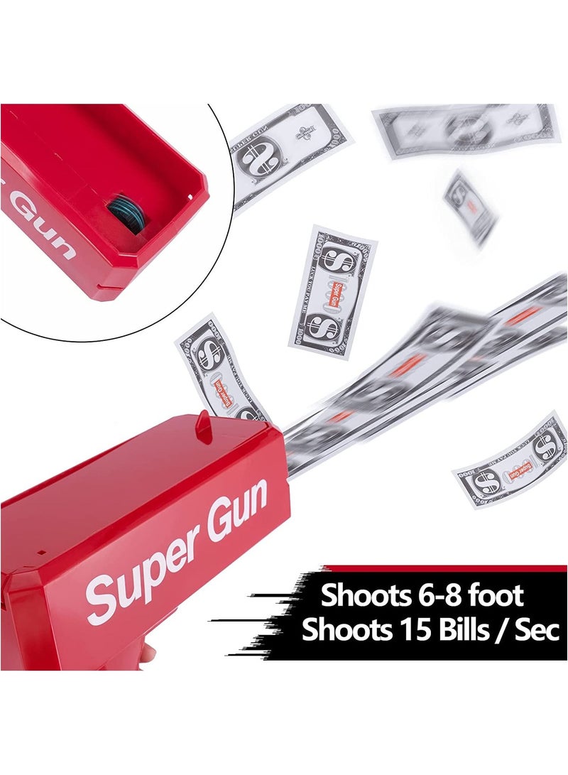 erorex Red Money Gun Shooter, Toy Guns That Look Real, Prop Gun Cash Cannon for Game Movies Party Supplies - Image 3