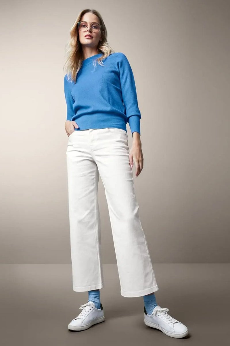 Tchibo Women Regular Fit Plain Stretchable Jeans, White - Image 1