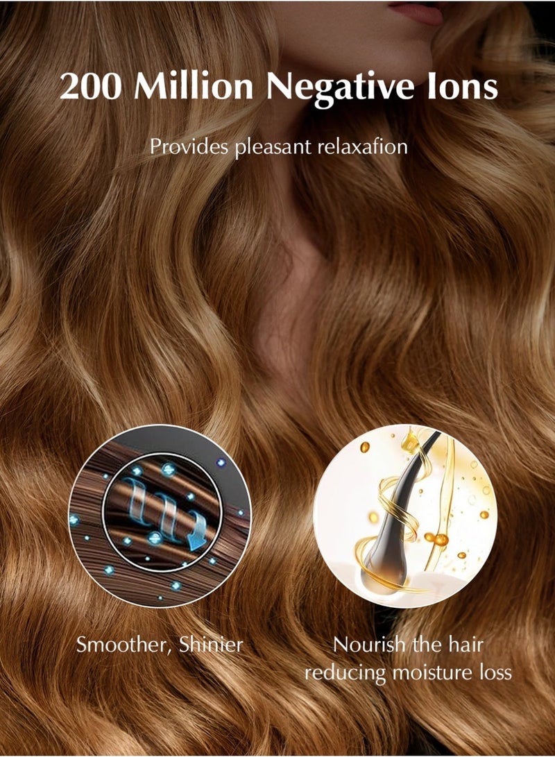 كينسي بيوتي مكواة تجعيد الشعر الاحترافية 2 في 1 مع مخلبين سحريين قابلين للاستبدال، مكواة تجعيد شعر أوتوماتيكية 200 مليون أيونات سالبة تغذي الشعر، عصا تجعيد الشعر التلقائي مع 3 درجات حرارة، تذكير بالتوقيت، إيقاف التشغيل التلقائي، مضادة للحروق، مضادة للتشابك، عصا تجعيد الشعر الدوارة لتصفيف الشعر - Image 2