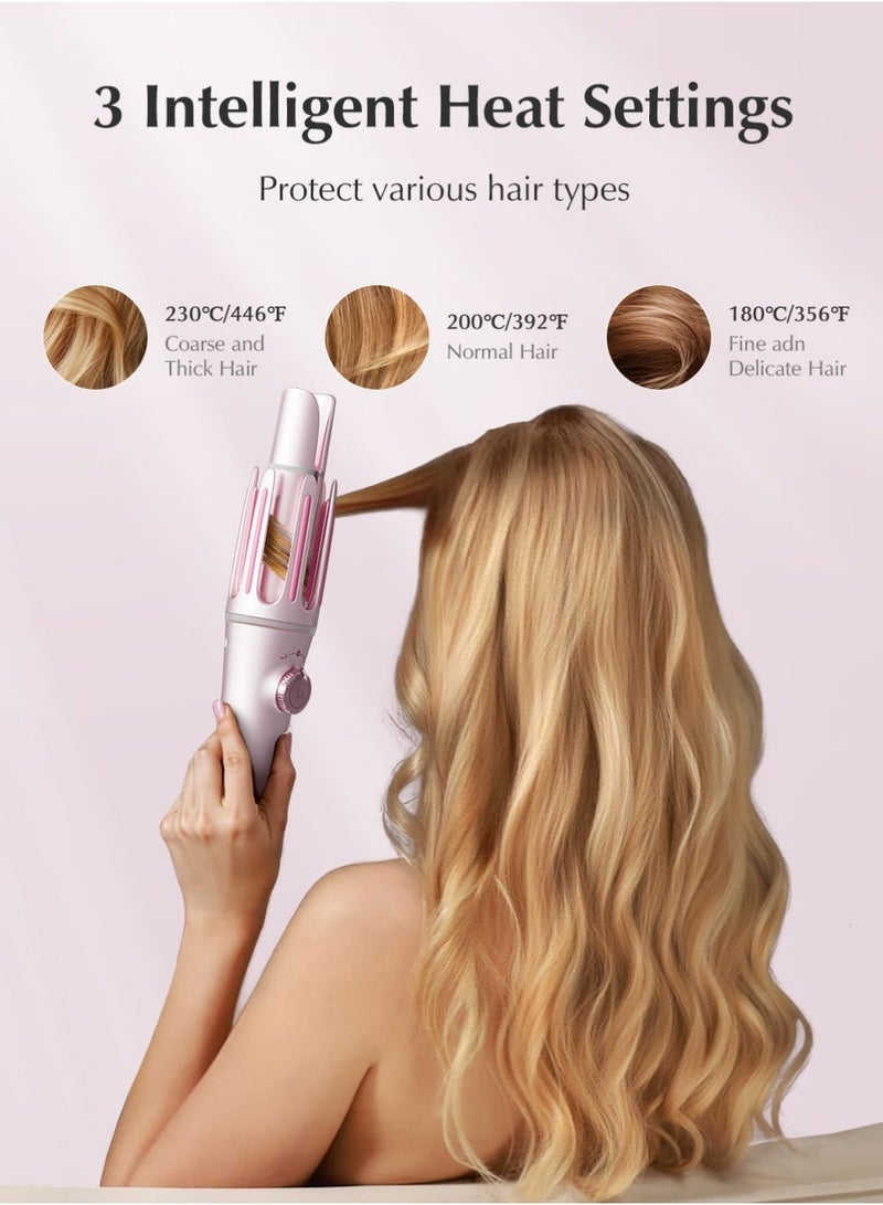 كينسي بيوتي مكواة تجعيد الشعر الاحترافية 2 في 1 مع مخلبين سحريين قابلين للاستبدال، مكواة تجعيد شعر أوتوماتيكية 200 مليون أيونات سالبة تغذي الشعر، عصا تجعيد الشعر التلقائي مع 3 درجات حرارة، تذكير بالتوقيت، إيقاف التشغيل التلقائي، مضادة للحروق، مضادة للتشابك، عصا تجعيد الشعر الدوارة لتصفيف الشعر - Image 3