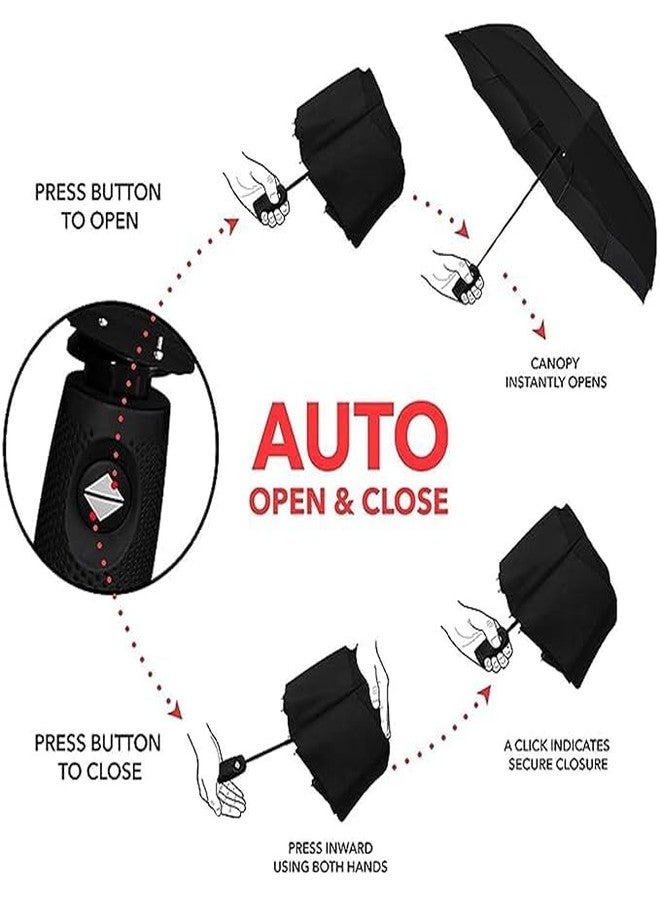 DHYANEXA Auto Open Umbrella | Automatic Folding UV Protection for Sun & Rain | Windproof, Waterproof, Travel-Friendly, One-Touch Open & Close | Unisex All-Weather Umbrella. - Image 3
