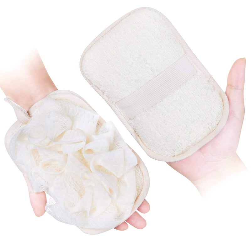 mikimini Bath Mitt for Women Bath Pouf Mesh Brushes 1 PC Upgraded Version Loofah Sponge Exfoliating Pad 2 in 1 Professional Design Exfoliating Gently with The Elastic 1 Pack