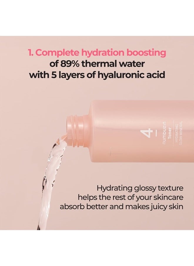 numbuzin No.4 Hydrating Glow Mineral Toner | Thermal Water, Hyaluronic Acid, Hydration, Makeup Boosting, 6.76 fl.oz  - Image 2