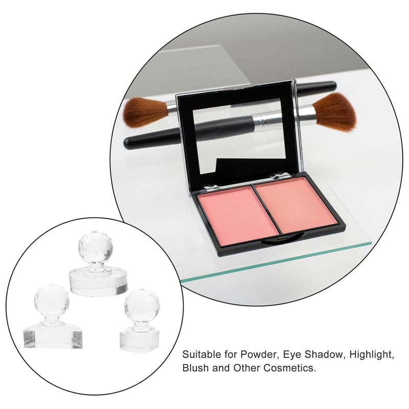 3pcs Eyeshadow Stamp and Pressed Stamper Set, Cosmetic Blusher and Highlighter Pressing Tool with 1/4 1/2 Crystal Molds for Eye Makeup Depotting and Repair - Image 3