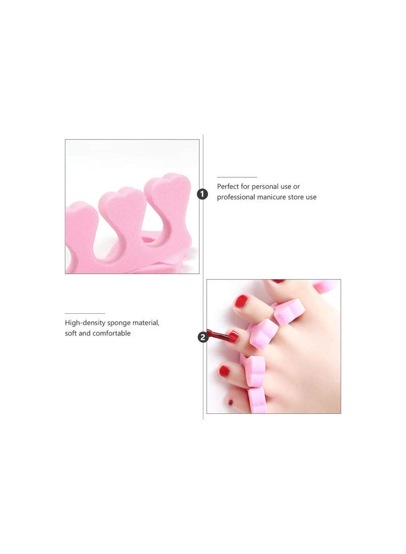 100 Pairs Toe Separators Pedicure Disposable Sponge Toe Spacers Toenail Dividers Toe Stretchers for Nail Polish Application Random Color