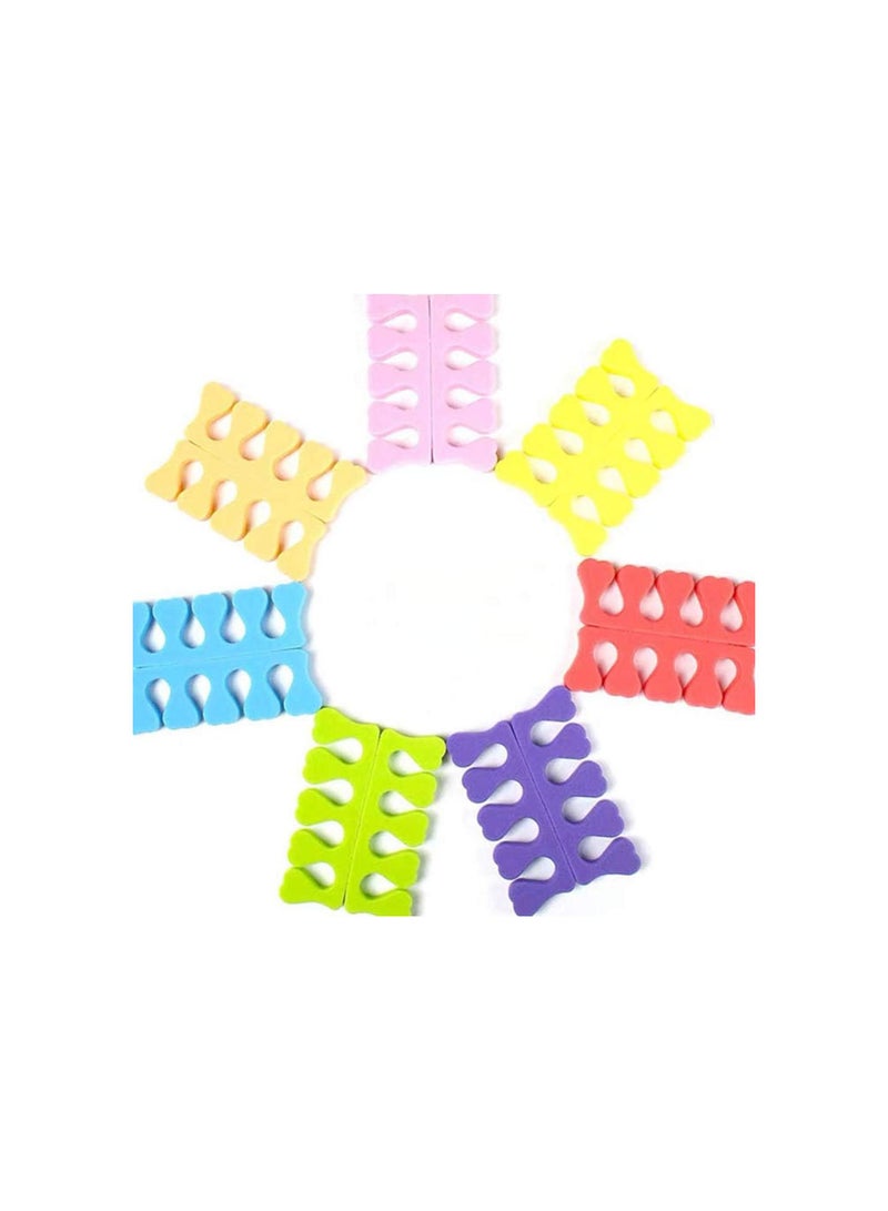 100 Pairs Toe Separators Pedicure Disposable Sponge Toe Spacers Toenail Dividers Toe Stretchers for Nail Polish Application Random Color
