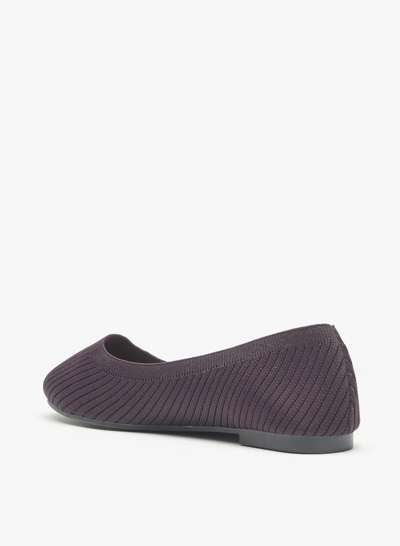 Flora Bella By Shoexpress Women Textured Slip-On Round Toe Ballerina Shoes