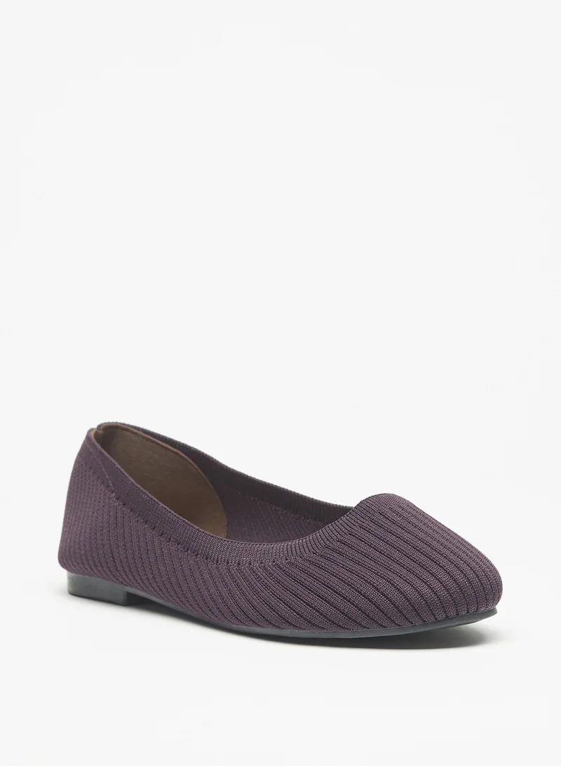 Flora Bella By Shoexpress Women Textured Slip-On Round Toe Ballerina Shoes