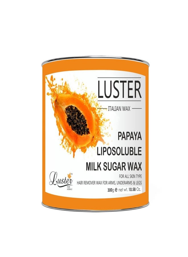 Luster Papaya Hair Removal Wax | Hair Removing Body Wax | For Soft & Supple Skin | For Women & Men | All Skin Types | Paraben & Sulfate Free - 300ml - Image 1
