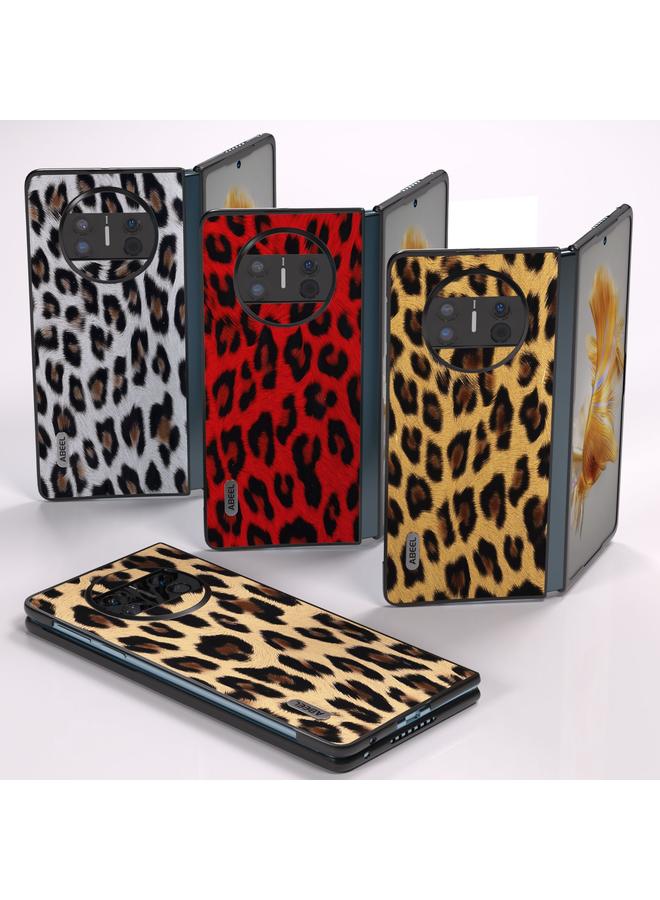 اس-توب جراب هاتف Huawei Mate X3 من ABEEL بحافة سوداء ونقشة جلد النمر - Image 4