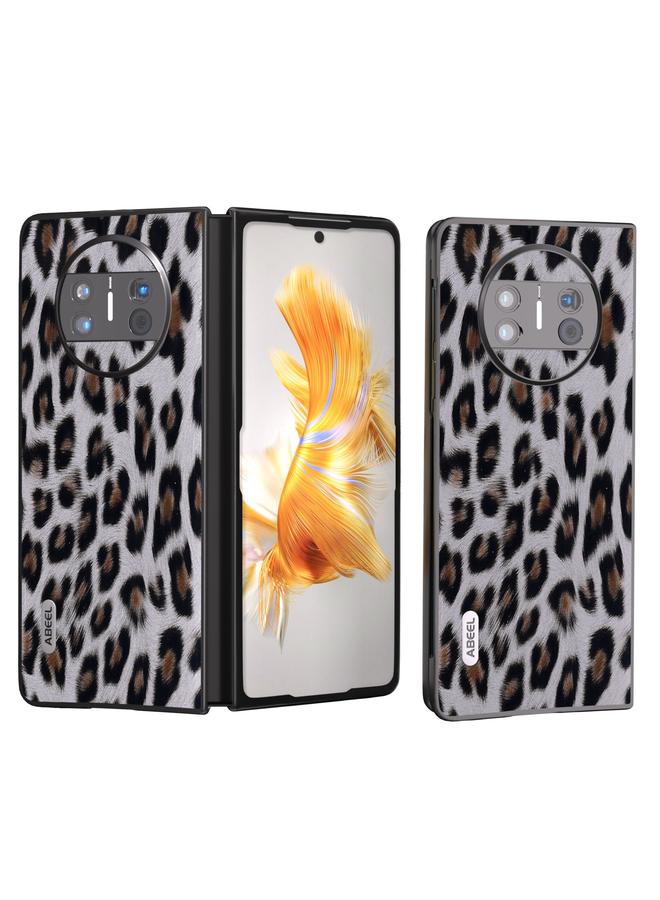 اس-توب جراب هاتف Huawei Mate X3 من ABEEL بحافة سوداء ونقشة جلد النمر - Image 1