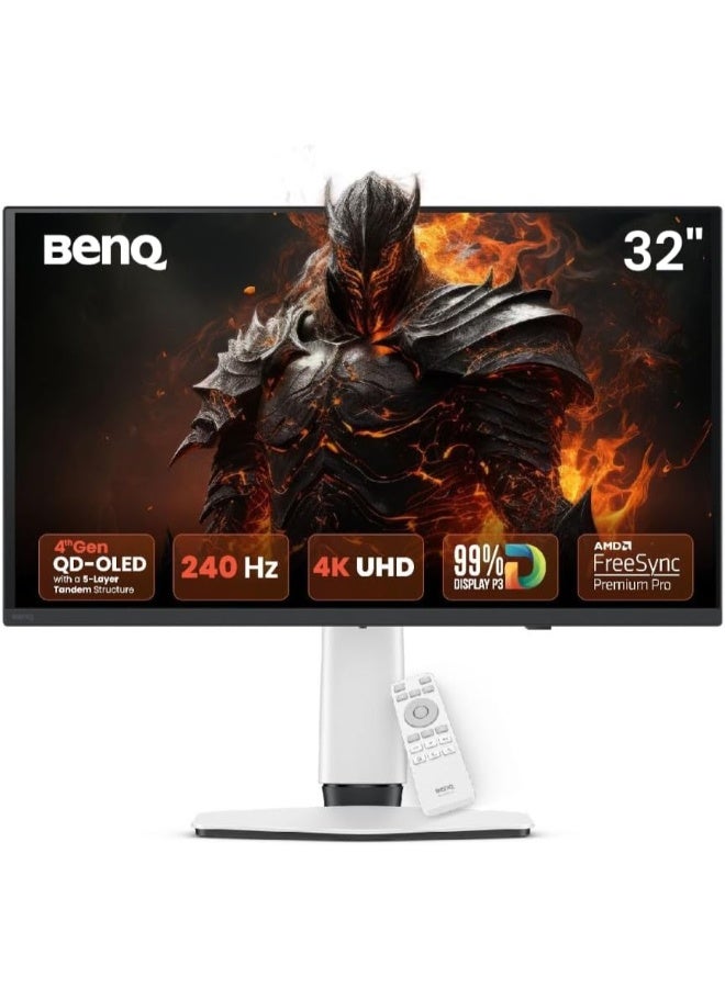 بين كيو MOBIUZ EX321UZ 31.5” 4K 4th Gen QD-OLED 240Hz 0.03ms HDMI 2.1, DP2.1a(80Gbps) USB-C 90W Gaming Monitor, 99% DCI-P3, DisplayHDR 400, FreeSync Premium Pro, Remote Controller, 3-Year OLED Warranty black - Image 1