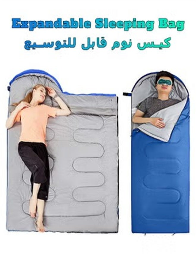 HOMESTAR Camping Sleeping Bag, Portable Waterproof Sleeping Bag for Adults, Kids, 4 Seasons Winter, Fall, Spring, Summer, Backpacking Hiking, Camping, Mountaineering, Indoor, Outdoor Use, Blue - Image 2