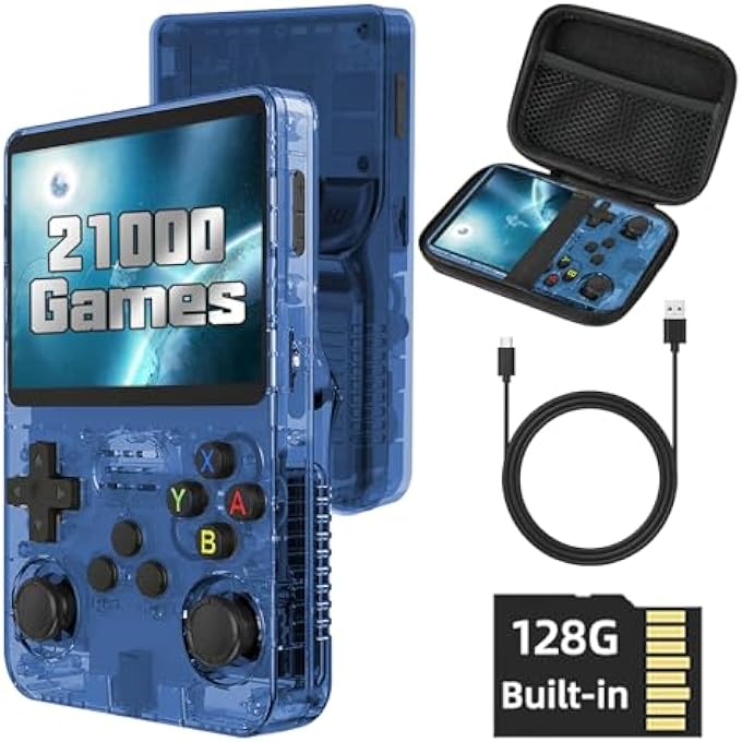 HANDHELD GAME CONSOLE WITH 128G TF CARD 20000 RETRO GAMES, 3.5 INCH IPS SCREEN, EMULATOR CONSOLE WITH 3000MAH BATTERY, SAVE OPTION, TV OUTPUT, HEADPHONE JACK, PORTABLE GAMING - Image 2
