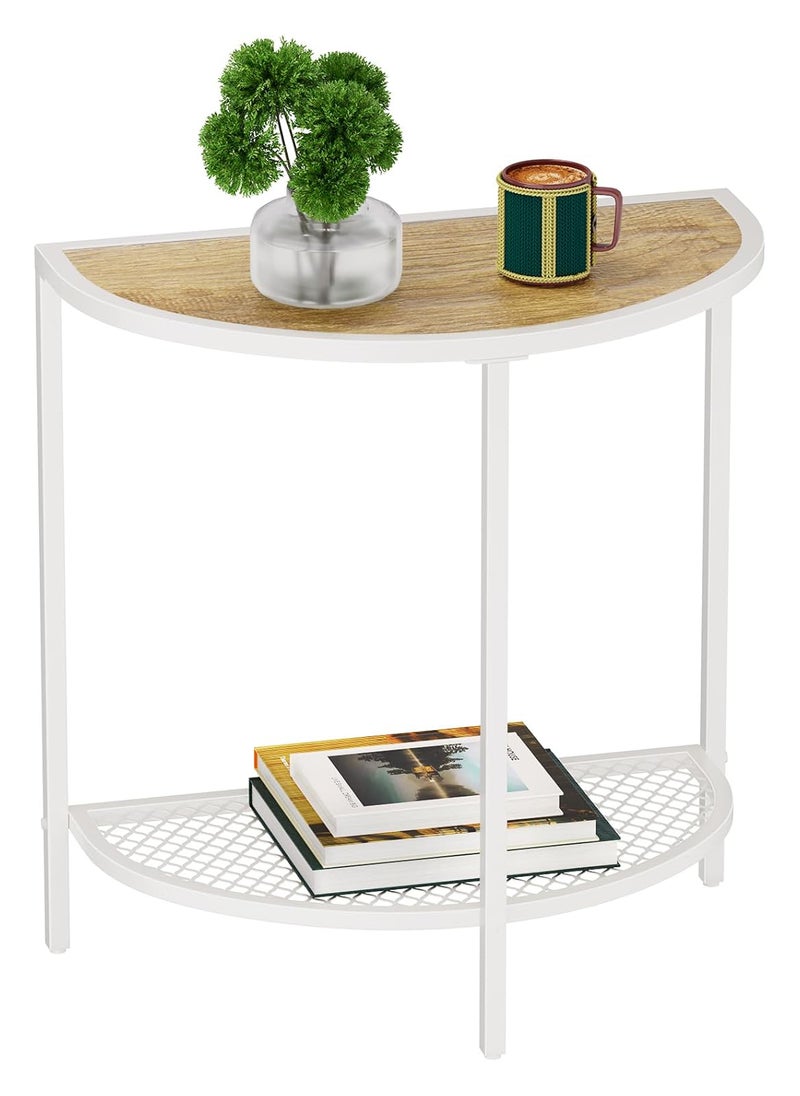 Sharpdo 2-Tier Semi-Circular Side Table,2 Set of Coffee Table,End Table,Suitable for Living Room/Bedroom - Image 2