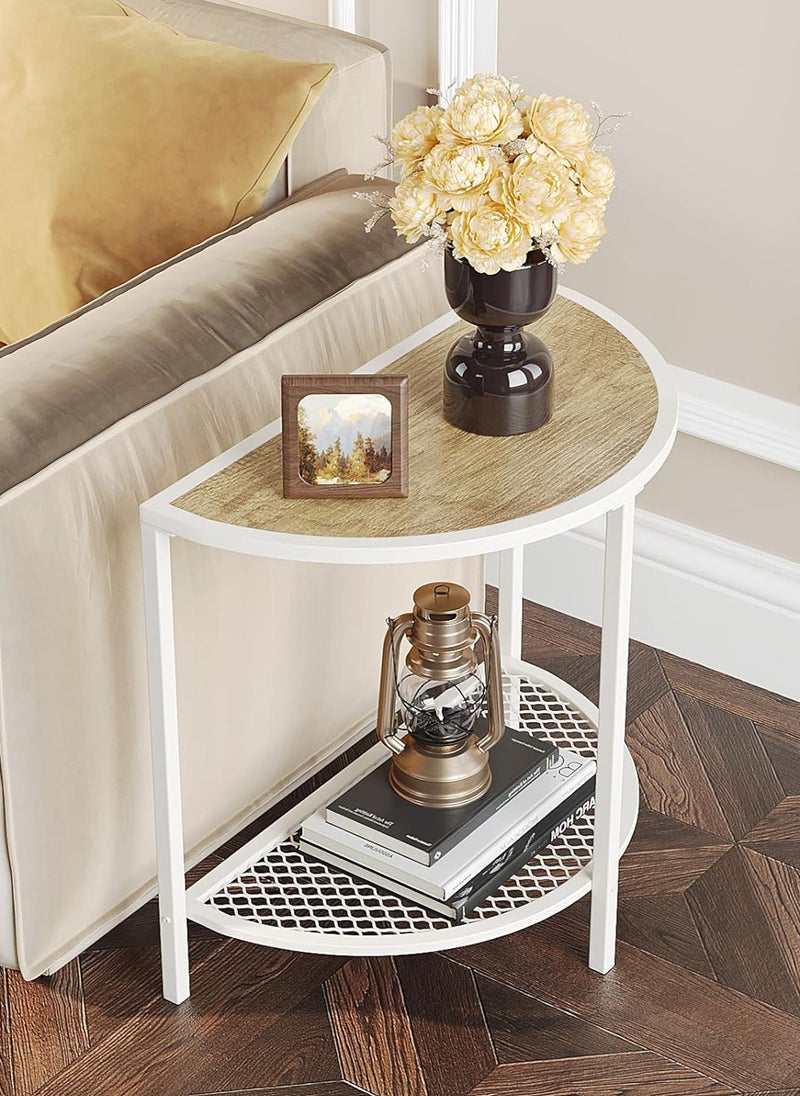 Sharpdo 2-Tier Semi-Circular Side Table,2 Set of Coffee Table,End Table,Suitable for Living Room/Bedroom - Image 1