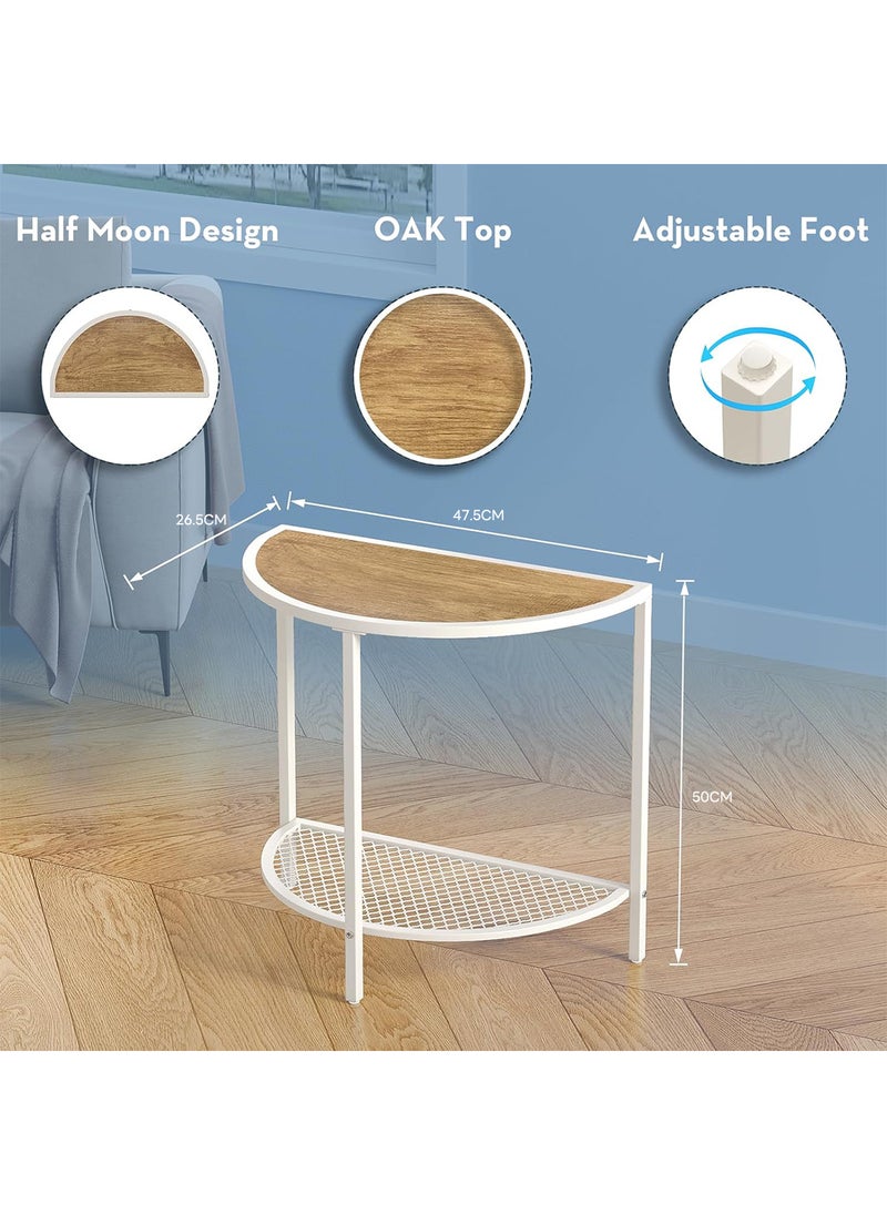 Sharpdo 2-Tier Semi-Circular Side Table,2 Set of Coffee Table,End Table,Suitable for Living Room/Bedroom - Image 5