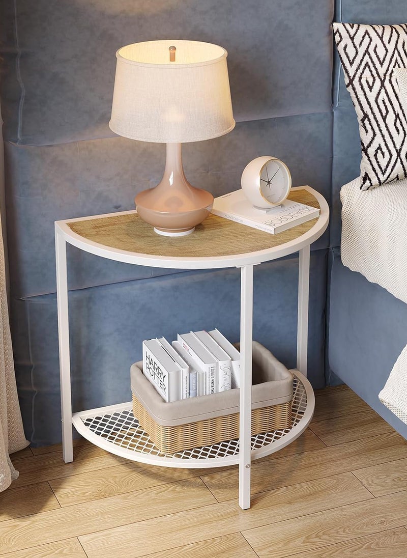 Sharpdo 2-Tier Semi-Circular Side Table,2 Set of Coffee Table,End Table,Suitable for Living Room/Bedroom - Image 3