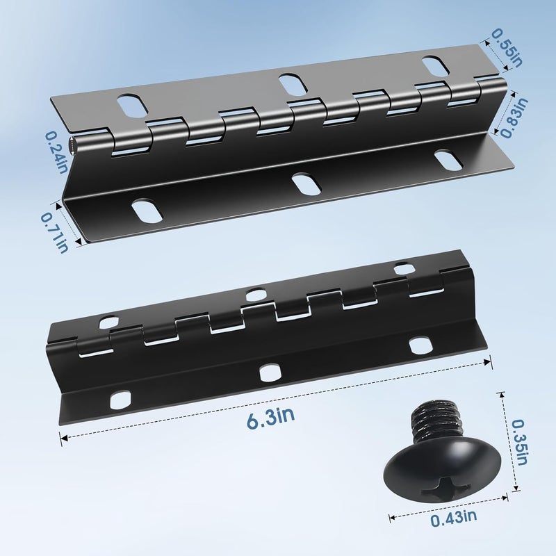 Yobfo Mailbox Door Hinge,Mailbox Hinge Replacement Parts for Imperial,Size 6 with 6 Screw Holes,Screws Incleded-Black - Image 4