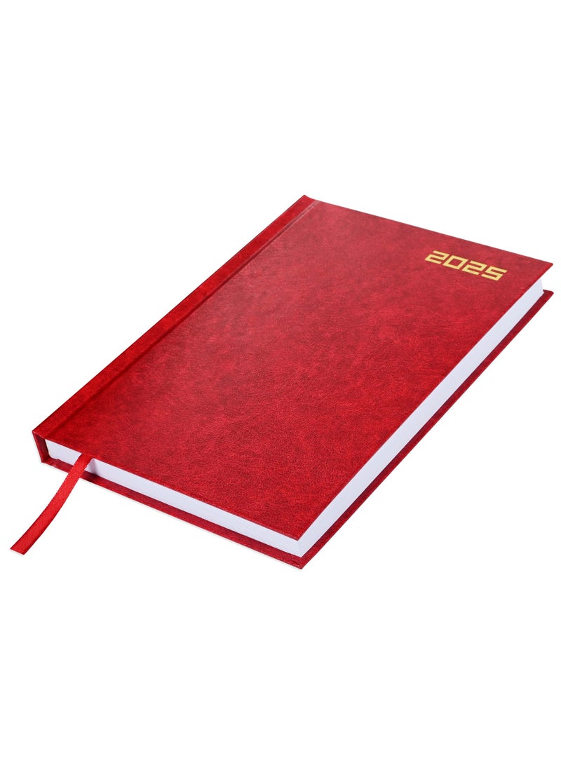 Fis 2025 A5 Diary,Vinyl, English  Hard Cover Red -FSDI21E25RE - Image 4