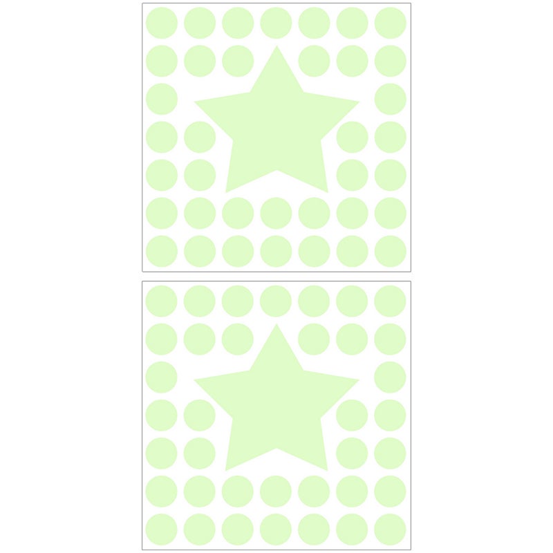 2 Sheets Glow in The Dark Wall Stickers Removable Glow in Dark Dots Star Wall Decals Stickers - Image 1