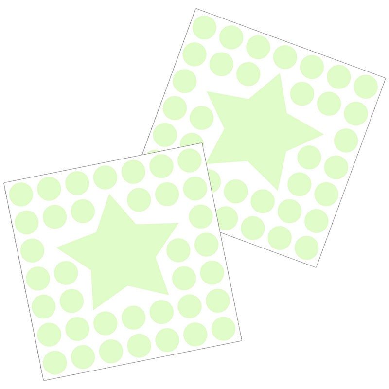 2 Sheets Glow in The Dark Wall Stickers Removable Glow in Dark Dots Star Wall Decals Stickers - Image 2