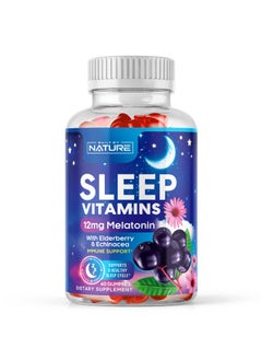 Melatonin Gummies 12mg - Max Strength Sleep Gummy with Elderberry, Zinc, Vitamin D & C for Immune Support - Drug-Free Sleep Aid - Fall Asleep Faster, Stay Asleep Longer - Berry Flavor - 60 Gummies - pzsku/Z97B682B81BC870FD70C6Z/45/_/1740202571/6ce6c3a6-aff4-4d17-8562-e2bb65d7ae32