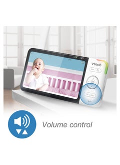 في تك جهاز مراقبة الأطفال VTech RM5764HD 1080p Smart WiFi عن بعد، مقلاة وإمالة 360 درجة، شاشة 5 بوصات بدقة 720 بكسل عالية الدقة، رؤية ليلية عالية الدقة، أصوات مهدئة، محادثة ثنائية الاتجاه، مستشعر درجة الحرا  - Image 4