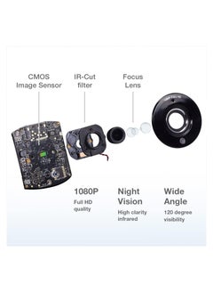 في تك جهاز مراقبة الأطفال VTech RM5764HD 1080p Smart WiFi عن بعد، مقلاة وإمالة 360 درجة، شاشة 5 بوصات بدقة 720 بكسل عالية الدقة، رؤية ليلية عالية الدقة، أصوات مهدئة، محادثة ثنائية الاتجاه، مستشعر درجة الحرا  - Image 5