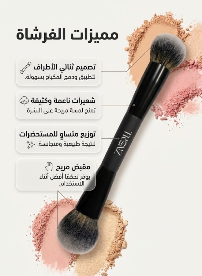 ترنز فرشاة مكياج احترافية مصممة للاستخدام من الجهتين جهة لعمل الكنتور وجهة لعمل البلاشر - T03 - Image 2