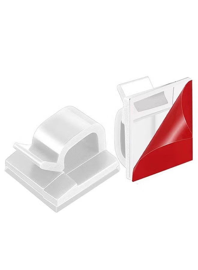 واي جيه 50 قطعة مشابك كابلات لاصقة، مشابك أسلاك للإضاءة الخارجية، خطافات كابل لاصقة، مشابك أسلاك منظم الكابلات، إدارة الكابلات على الحائط للتلفاز واللابتوب والمكتب المنزلي - Image 3