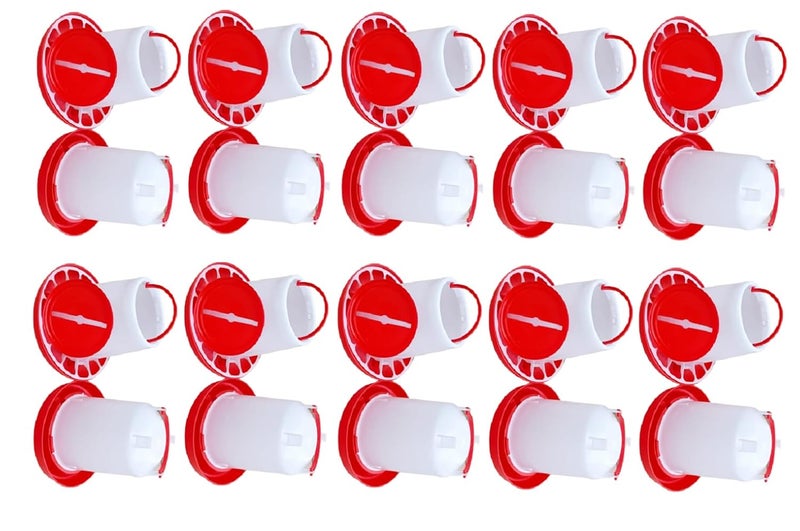 HUMBE&CO - Save Trees, Save Earth TM&W-مغذي ومشرب للدجاج والسمان والبط والديك الرومي والوز والببغاء - (1.5 لتر مشرب 2 قطعة و 1.5 كجم مغذي 2 قطعة = 4 قطع) - Image 2