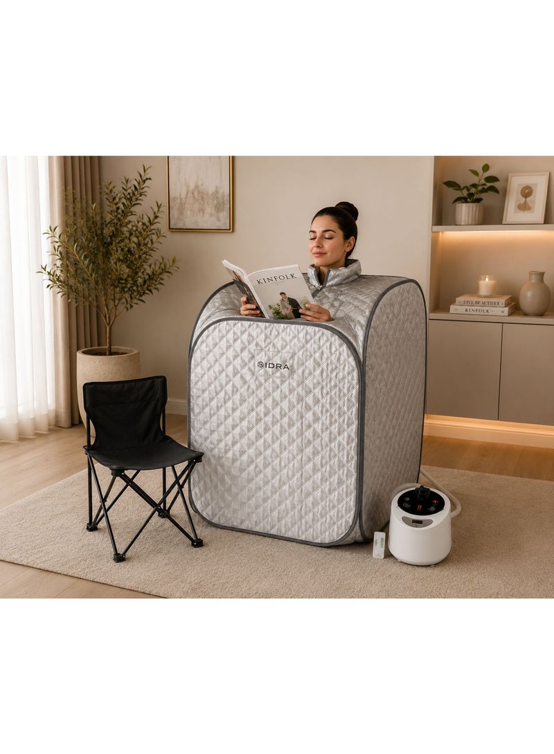 SIDRA Sauna, steam sauna, portable sauna, home sauna tent for exercise, yoga, and Pilates; hot bath with chair. - Image 4