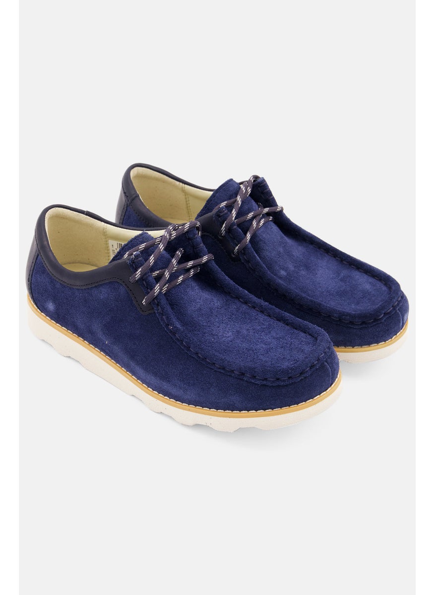 clarks - Kids Boy Crown Wall K Lace Up Shoes, Navy Suede - Image 1